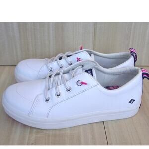 Sperry Top Sider White Leather Low Top Crest Vibe Sneaker Big Kids‎ 4M
